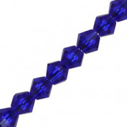 Top Glas Facett Bicone Perlen 4mm Tranparent deep blue 